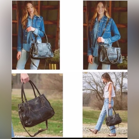 Bed Stu Rockababy Satchel Shoulder Crossbody Black Hand Wash MSRP $295 - Picture 12 of 12